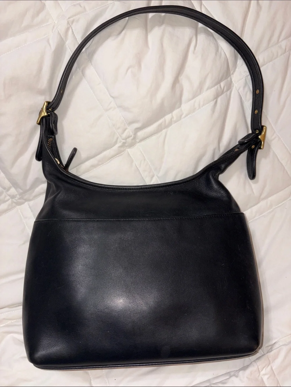 Vintage Coach Black Leather Legacy Y2K Hobo Bag 9058